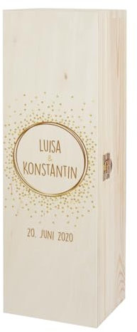 Herz & Heim® Kerzenaufbewahrung aus Holz mit Personalisierung (Hochzeit, Gold)