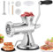 Manual Meat Grinder, Multi-functional Stainless Steel Meat Mincer Grinder with 4.5mm/8mm Plate, Dishwasher Safe, Meat Grinder for Pork Chicken Fish Vegetable Sausage, Vegetable Cutter