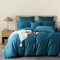 YASMENG Mako Satin Bettwäsche 220x240 Petrol 100% Baumwolle Satin Glänzend Bettbezug Set Weich Seidig Atmungsaktiv Lyocell Seide Bettwäsche 3 Teilig mit Reißverschluss und 2 Kissenbezüge 80x80 cm
