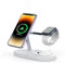 3 in 1 Wireless Charger Stand For iPhone 12 13 14 15 16 Fast Charging Station For Apple Watch 10 9 8 7 6 5 4 Airpods 2 3 Pro Magnetic Wireless Charger Wireless Charging Station (White)
