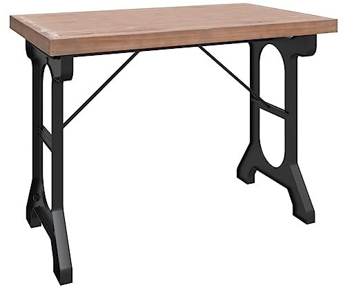 Genérico Wenjingqi 340769 Esstisch, massiv, aus Fichte und Eisen, 110 x 65 x 82 cm, Braun