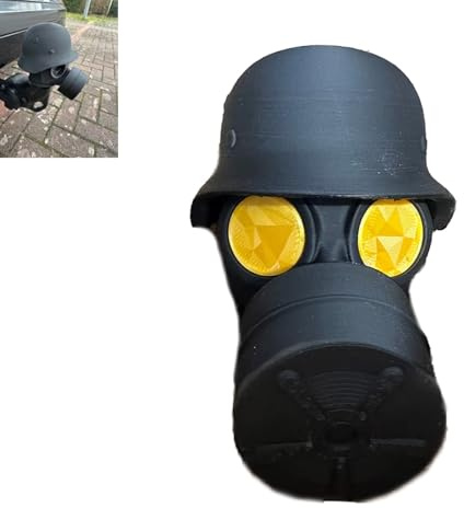 Homaskylynn Deckkappe Für Die Anhängerkupplung, Kunststoff Abdeckung Anhängerkupplung, Schutz Kappe Anhängerkupplung, Mütze Mit Helm Und Maske Mit Wunschaugenfarbe(Gold)