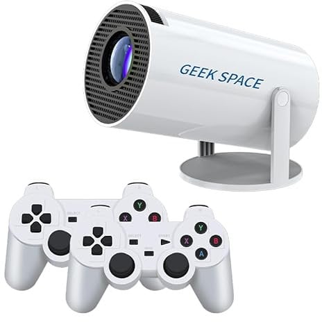 Geek Space P30 Max Retro Gaming Console, 36000 Classic Games, 2 Wireless Controllers, Auto Keystone Projector