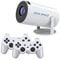 Geek Space P30 Max Retro Gaming Console, 36000 Classic Games, 2 Wireless Controllers, Auto Keystone Projector