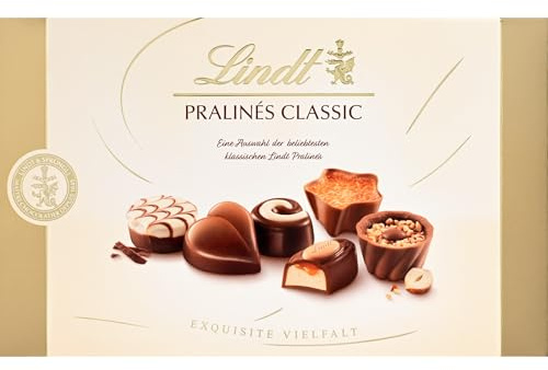 Lindt Schokolade | Classic Pralinés, 200g Schachtel, Pralinen Geschenk | ca. 19 Pralinen in 10 Sorten, zum Verschenken & Genießen, feine Pralinenauswahl, Confiserie-Spezialität, Genussmomente