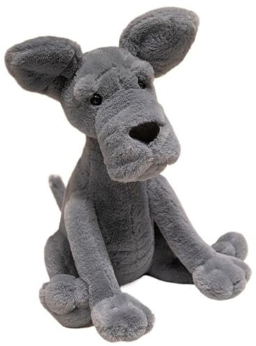 KUKUShining Dackel Plüschtier, Weicher Kuscheliger Hund Kuscheltier Puppe Simulation Zeus Deutsche Dogge Plüschtier for Die Inneneinrichtung(Gray)