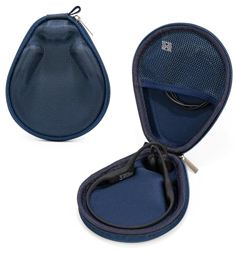 Ginsco Universal Bone Conduction Headphones Case Compatible with SHOKZ New OpenRun Pro 2/Pro 2 Mini/OpenRun/OpenSwim Open-Ear Sport Headphones, Compatible with CXK/Raycon/BAICLUD/MRYTKY (Blue Navy)