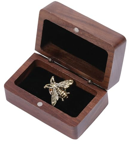 CHGCRAFT Boîte à Boutons de Manchette en Bois de Noyer Boîte Cadeau pour Boutons de Manchette en Bois Boîtes de Présentation de Bijoux pour Fiançailles Anniversaire 1.73x2.76x1.3 pouce