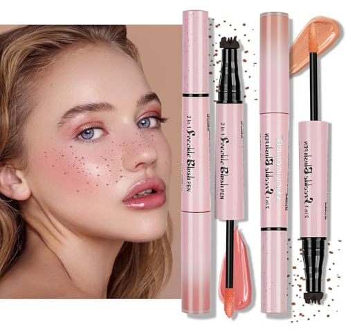 LOPHE Sommersprossen Stift 2in1, mit Blush | Wasserdichter Freckle-Stempel, langanhaltend, für lebensechte Sommersprossen