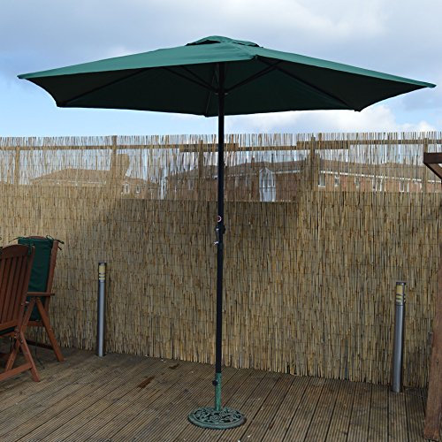 Redwood BB-UB110 Wind Up Sun Parasol With Steel Shaft 2.7m Green 38mm Pole