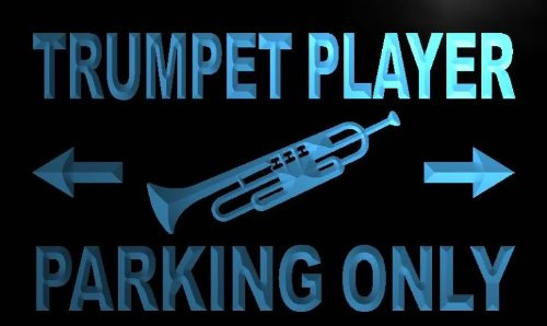 ADVPRO m433-b Trumpet Player Parking Only Neon Light Sign Barlicht Neonlicht Lichtwerbung