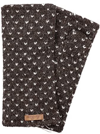 McRon Damen Gestrickte Pulswärmer Ines Naturdunkelbraun 9198