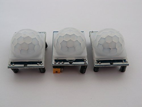 3 of HC-SR501 PIR Motion Detection modules for Raspberry Pi or Arduino. Comes with a GPIO wiring card for Pi