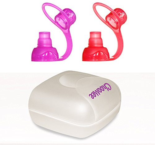 ChooMee SoftSip Food Pouch Toppers - 2 CT + White Travel case