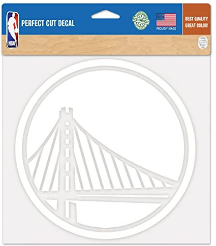 NBA Golden State Warriors Perfect Cut weißer Aufkleber, 20,3 x 20,3 cm, mehrfarbig