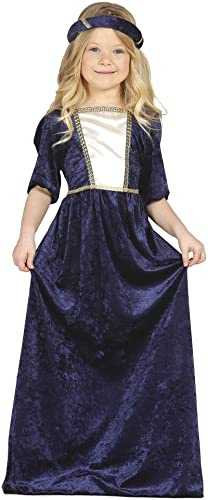 guirca – Medieval Costume with Dress and Headband, For Children Aged 5 – 6, Blue (85597)