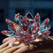 Bouquet de fleurs de lotus en cristal - Grande taille - Artisanat - Décoration pour la maison - De toutes les couleurs - Cadeau pour un anniversaire, un mariage, Verre cristal, Red
