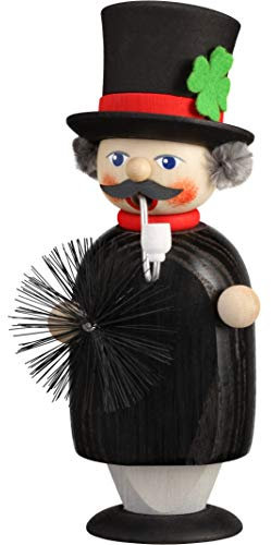 Seiffener Volkskunst | Räuchermann Erzgebirge | Kleine Gesellen 15 cm | Räuchermännchen | Original Erzgebirgische Volkskunst | 12251 | Schornsteinfeger