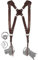 C Coiro Harnais Appareil Photo Professionnel Accessoires Appareil Photo, Bandoulière Double En Cuir Pour Appareil Photo, Bandoulière en cuir Appareil Photo Reflex, Couleur Brun