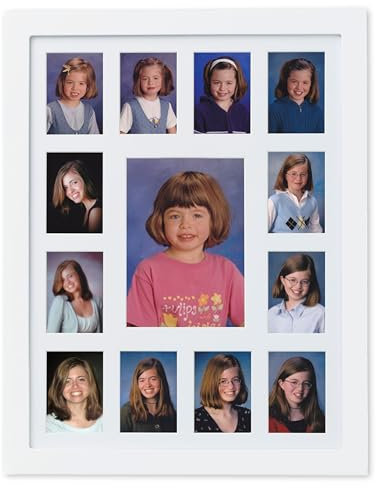 Pearhead School Years Picture Frame, K-12 Keepsake Frame, Kindergarten to 12th Grade Graduation, Grad Gift, White