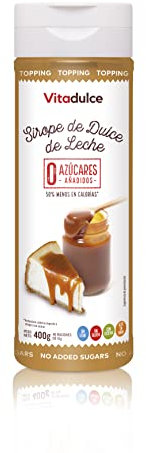 Sirope de dulce de leche sin azúcares añadidos, Topping de dulce de leche, Sirope bajo en calorías 400 gr - Vitadulce