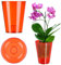KADAX Flowerpot, Slim Orchid Pot, semplice fioriera, secchio di fiori per orchidea, erba da ragazzo, margherite, trama per cucina e soggiorno (⌀ 12 cm, rotondo, rosso)