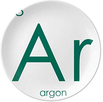 Chemistry Elements Period Table Rare Gas Argon Ar Plate Decorative Porcelain Salver Tableware Dinner Dish