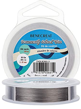 BENECREAT 7 Fili 150m Filo per Corde di Perline Filo per Perline in Acciaio Inossidabile Rivestito in Nylon da 0.25mm per la Fabbricazione di Braccialetti di Collana
