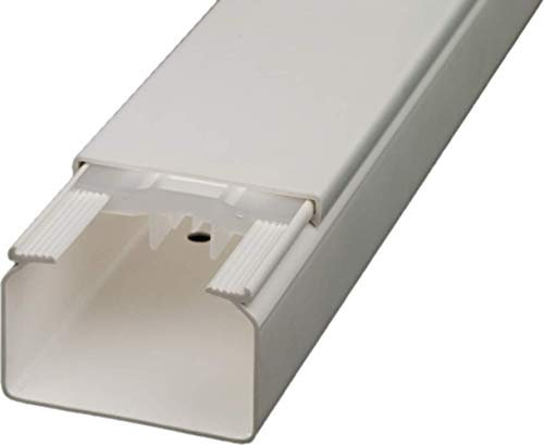 NoSun CabCom PVC Kabelkanal Kabelleiste Kabelschacht Brüstungskanal zur Montage an Wand oder Decke diverse Größen und Farben (60 x 40 mm, 2 Meter, weiß)