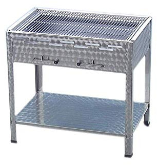 BSR-Grillen Holzkohlegrill Grill Kohlegrill aus Edelstahl 114x53x80 cm Kohlekasten Grillfläche 108x47 cm ideal für Privat Verein Catering Gastronomie (Grillrost verchromt)