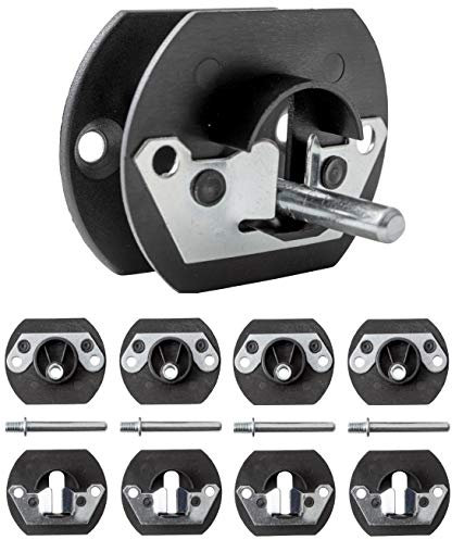 IPEA Connettore Giunto per Divano Componibile con Spinotto in Metallo – 4 Pezzi – Staffa Gancio a Incastro-Set di 4, Nero, 70 mm