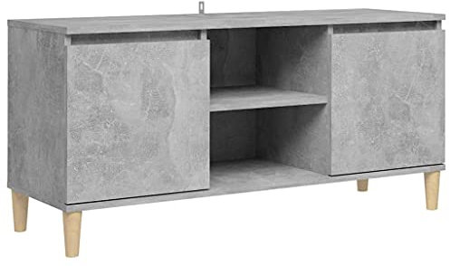 vidaXL Mobile TV con Gambe in Legno Grigio Cemento 103,5x30x50 cm