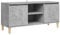 vidaXL Mobile TV con Gambe in Legno Grigio Cemento 103,5x30x50 cm