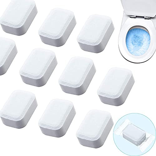 NNFEPRT Automatic Toilet Bowl Cleaner Tablets Toilet Detergent Effervescent Tablets Deep Cleaning Remover for Bathroom (15 Pieces White)