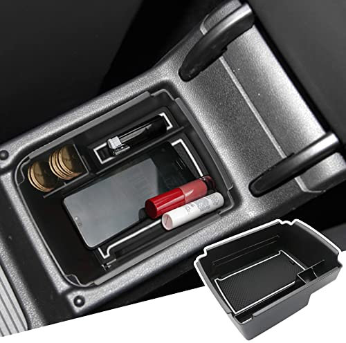 BIBIBO Portaoggetti Bracciolo per V W Golf 7 7.5 MK7 2013-2019, Scatola di Immagazzinaggio, Auto Accessori Originali Interni Organizer, Storage Box con tappetino antiscivol (Bianco)