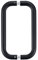 Ranbo C-Shaped 203mm Tubular Back-to-Back Frameless Glass Shower Door Push Pull Handle, Fits 8-12mm(5/16-1/2) Glass Doors,203mm Mounting Hole Distance,for Shower Door,barn Door,Matte Black