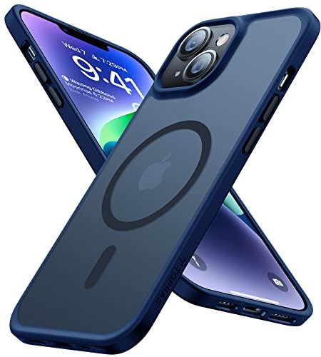 TORRAS for iPhone 13 Case with MagSafe, 12FT Military Grade Drop Protection, 20W Safe & Fast Charging, Matte Translucent Hard Back Shockproof Magnetic Cases Slim Thin for iPhone 13 Cover, Armor Blue