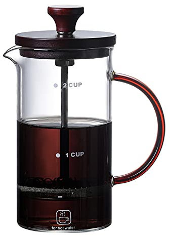Premium Manual 1 Cup French Press Coffee Maker Glass French Press Pot Glass Coffee Filter French Filter Press Pot Hand-brewed Home Coffee Pot French Presses (Color : Clear, Size : 400ml)