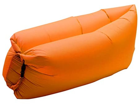 TURIM Aufblasbares Sofa Luft Sofa Air Lounger mit Portable Paket Air Bett tragbares Lazy Lounger für Camping, Beach, Park, Strand orange