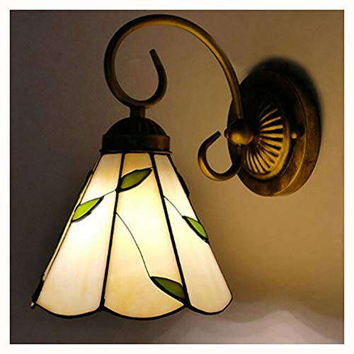 Tiffany Style Willow Leaf Wall Lamp - Elegant Creative Wall Light for Living Room, Bedroom, Bathroom, Dining Room - Single Head Mirror Front Lamp - Bedside, Corridor - Stunning Decorative Illumination
