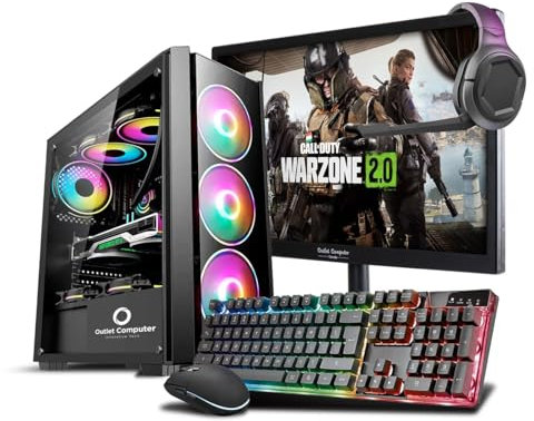 Outlet Computer Outsider PC Gaming Vaste desktopcomputer RTX 4060 8 GB GDDR6 - Monitor - Toetsenbord - Muis - Koptelefoon - Windows 11 Pro - WiFi USB - HDMI (RAM 16 GB, Monitor 27)