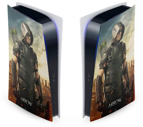 Head Case Designs Offizielle Arrow TV Series Staffel 4 Posters Vinyl Frontplatte Haut Gaming Aufkleber kompatibel mit Sony PlayStation 5 PS5 Digital Edition Console