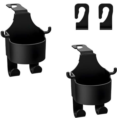 JNNJ 2 Pezzi Portabicchieri Universale Auto, Gancio 3 in 1 Portabicchieri per Sedile Posteriore, Portabicchieri per Lo Schienale Del Sedile Dell'auto, Supporto Di Tazza Portatile Dell'automobile