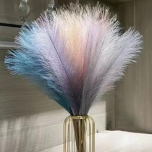LIBRNTY 20 Stöcke Künstliche Blumen,Pampas Grass groß,Dry Flowers,55cm Pampasgras Künstliches Blumen Strauß,5 Farbkombinationen, für Hochzeit Tisch,Boho Deko,Wohnzimmer,Schlafzimmer