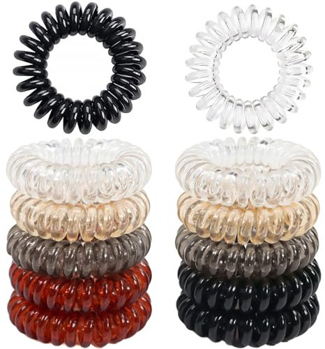Sularpek 12 Stück Elastisch Haarband, Telefonkabel haargummi, Hochwertige Spiral Haargummi, Haargummis Kunststoffspule Haargummis Haargummi Damen, für Mädchen & Frauen/Damen