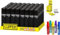 Pack de 48 Encendedores Clipper - Seguros y Recargables - Colores Variados - Refillable +5 Gas ISOBUTANO para MECHEROS + Clipper 9 Piedras de Mechero (Soft Touch All Black Negro)
