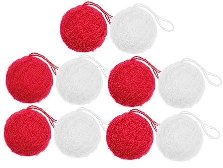 IMIKEYA 20 STK Wollknäuel garn Stricken weihnachtskugeln Wollperlen Filzkugeln Christbaumschmuck weihnachtsbasteln Girlande Weihnachtsschmuck Weihnachtsdekorationen Kugeln rot