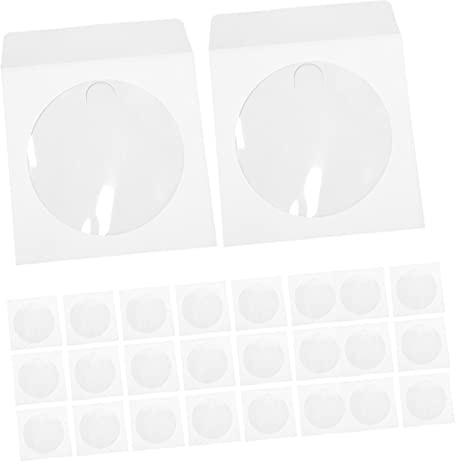 CIYODO 100 Weiße CD Aufbewahrungshüllen aus Papier für DVD DVD Aufbewahrung Platzsparend Schutz vor Feuchtigkeit und Kratzern 100 Stück