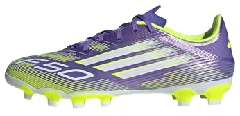 adidas Unisex Adulto F50 League Multi Ground Football Boots, Purple Rush/FTWR White/Lucid Lemon, 42 2/3 EU