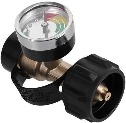 Gogogmee Kupfer Propan Gasflaschen Adapter Integriertem Druck Temperaturmessgerät Dichtungsüberwachend Schnelles Schraubgewinde Kompatibel Mit Campingkochern Und Gasgrills Us-Standard
